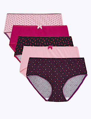 5 Pack Printed Midi Briefs