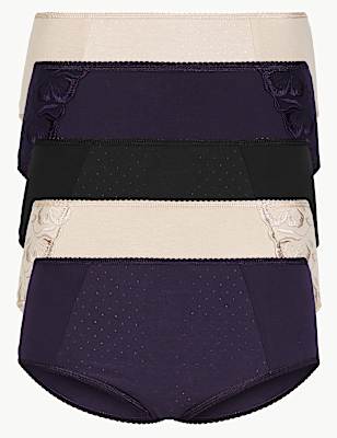 5 Pack Cotton Rich Midi Knickers