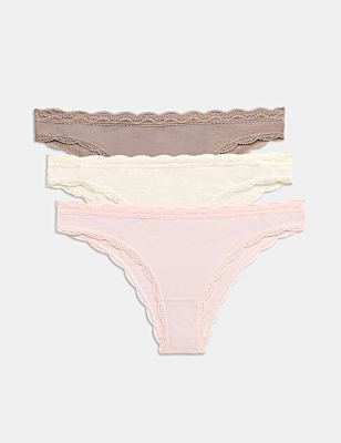 3 Pack Cotton Rich Brazilian Knickers