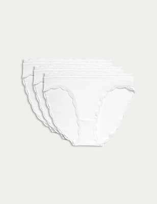 3pk Cotton Rich High Leg Knickers