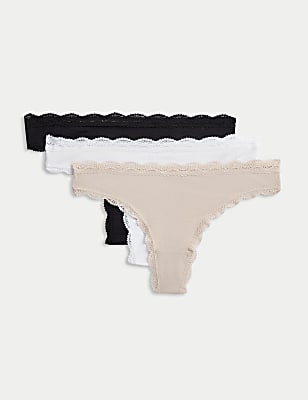 3pk Cotton Rich Thongs