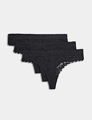 3pk Flexifit™ Lace Thongs