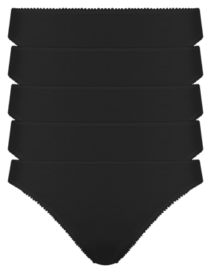 5 Pack Cotton Rich High Leg Knickers with New & Improved Fabric