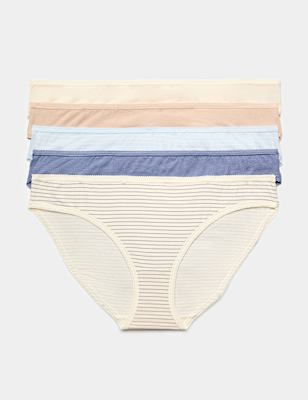 5pk Cotton Lycra&reg; Bikini Knickers