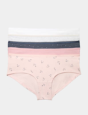 5pk Cotton Rich Lycra&reg; Low Rise Shorts