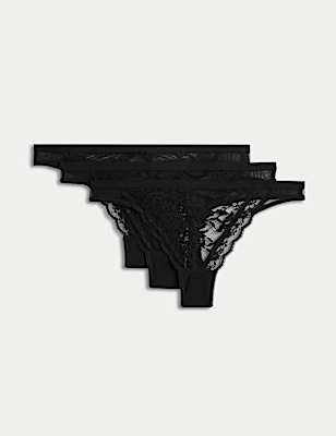 3pk Lace Thongs