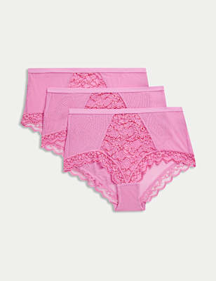 3pk Lace High Rise Short