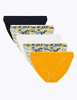 5pk Microfibre High Leg Knickers