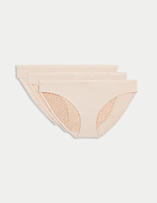 3pk Body Soft&trade; Lace Bikini Knickers
