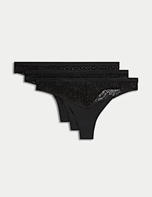 3pk Body Soft&trade; Lace Thongs