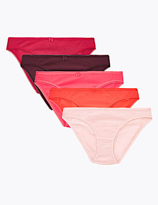 5pk Cotton Lycra&reg; Bikini Knickers