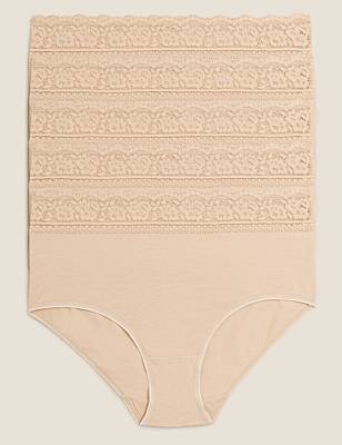 5pk Cotton Lycra® & Lace Full Briefs