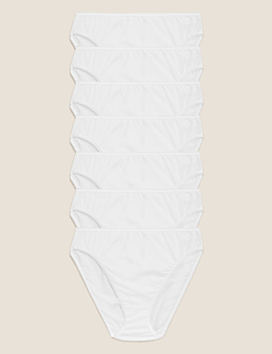 7pk Pure Cotton High Leg Knickers