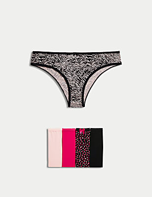 5pk Cotton Lycra™ Brazilian Knickers