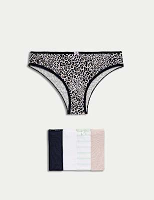 5pk Cotton Lycra™ Brazilian Knickers