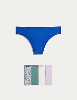 5pk Cotton Lycra™ Brazilian Knickers