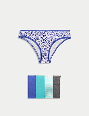 5pk Cotton Lycra™ Brazilian Knickers