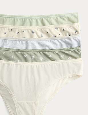 5pk Cotton Lycra™ Brazilian Knickers