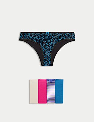 5pk Cotton Lycra™ Brazilian Knickers