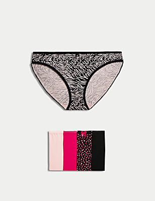 5pk Cotton Lycra™ Bikini Knickers
