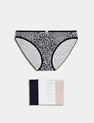 5pk Cotton Lycra™ Bikini Knickers