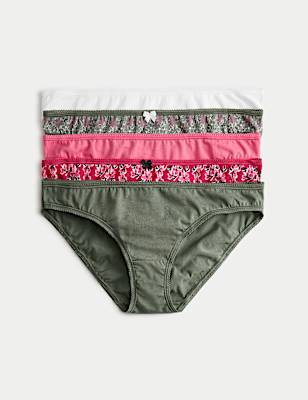 5pk Cotton Lycra&trade; Bikini Knickers