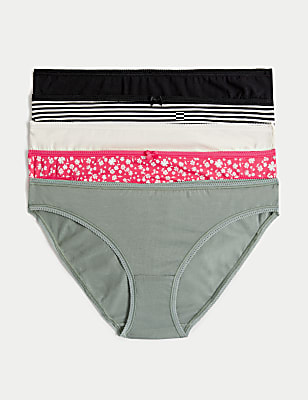 5pk Cotton Lycra™ Bikini Knickers