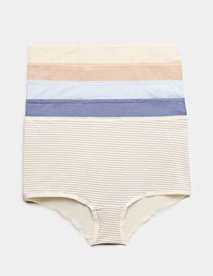 5pk Cotton Lycra&trade; High Rise Shorts