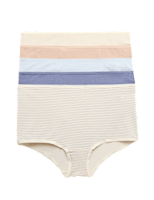 5pk Cotton Lycra&trade; High Rise Shorts