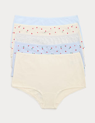 5pk Cotton Lycra&trade; High Rise Shorts