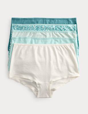 5pk Cotton Lycra&trade; High Rise Shorts