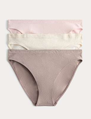 3 Pack Comfort Rib Seamless High Leg Knickers