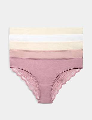 5pk Cotton Rich Printed Brazilian Knickers