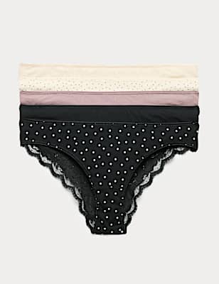 5pk Cotton Rich Printed Brazilian Knickers