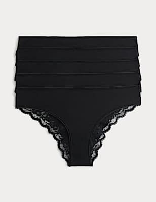 5pk Cotton Rich Printed Brazilian Knickers