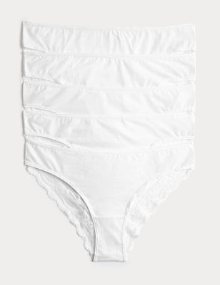 5pk Cotton Rich Printed Brazilian Knickers