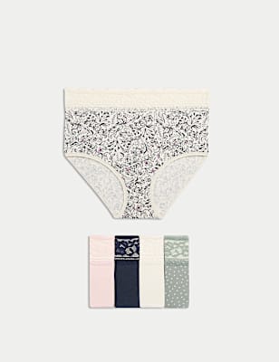 5pk Cotton Rich Printed Full Briefs