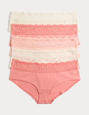 5pk Cotton Rich Printed Low Rise Shorts