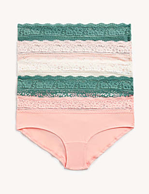 5pk Cotton Rich Printed Low Rise Shorts