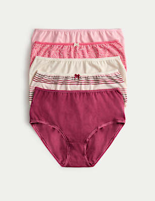 5pk Cotton Lycra™ Printed High Rise Shorts