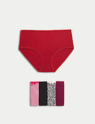 5pk Cotton Lycra&trade; Printed High Rise Shorts