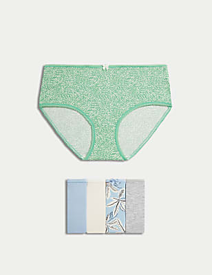 5pk Cotton Lycra™ Printed High Rise Shorts