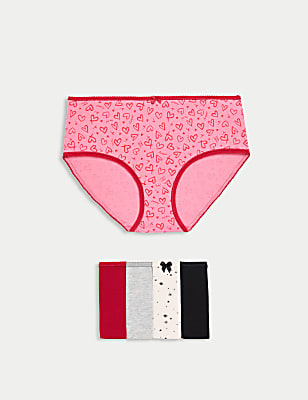 5pk Cotton Lycra™ Printed High Rise Shorts