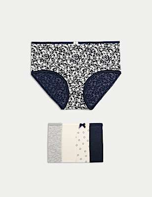 5pk Cotton Lycra™ Printed High Rise Shorts