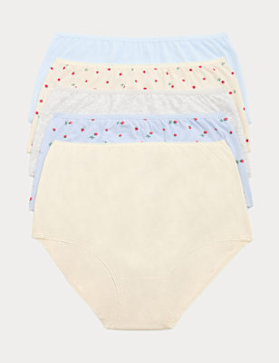 5pk Cotton Lycra&trade; Printed Full Briefs