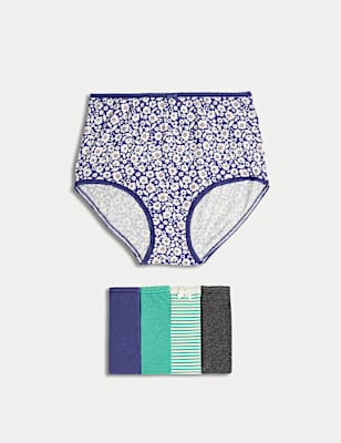 5pk Cotton Lycra™ Printed Full Briefs