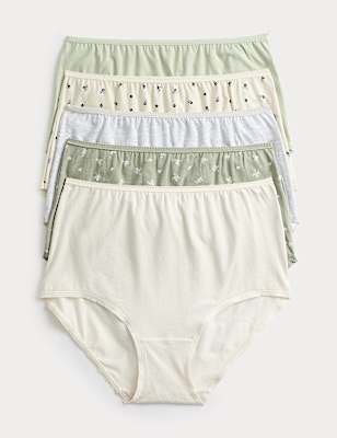 5pk Cotton Lycra&trade; Printed Full Briefs