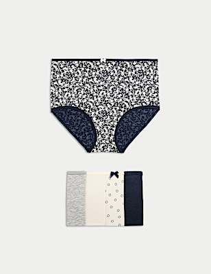 5pk Cotton Lycra™ Printed Full Briefs