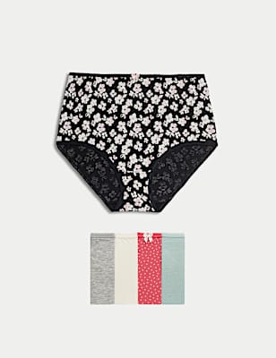 5pk Cotton Lycra™ Printed Full Briefs
