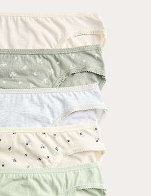 5pk Cotton Lycra™ High Leg Knickers